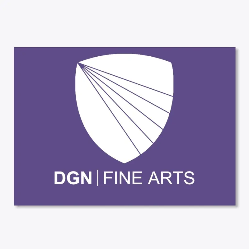 DGN Fine Arts Sticker (white on purple)